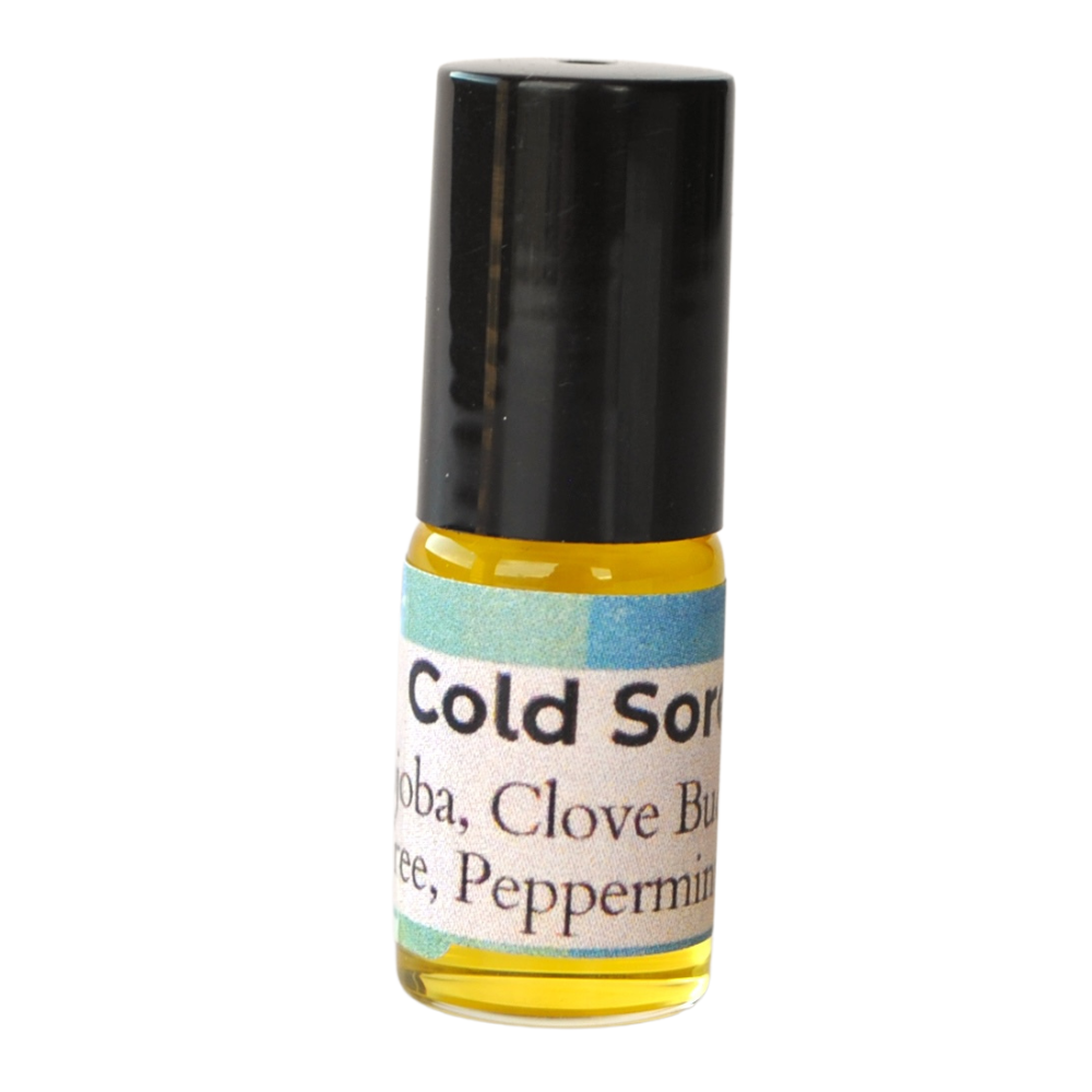 Topical natural balm to soothe and reduce cold sore discomfort.