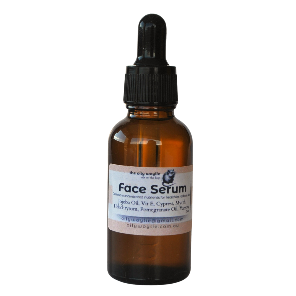 Dropper bottle of face serum for targeted skin hydration and radiance.