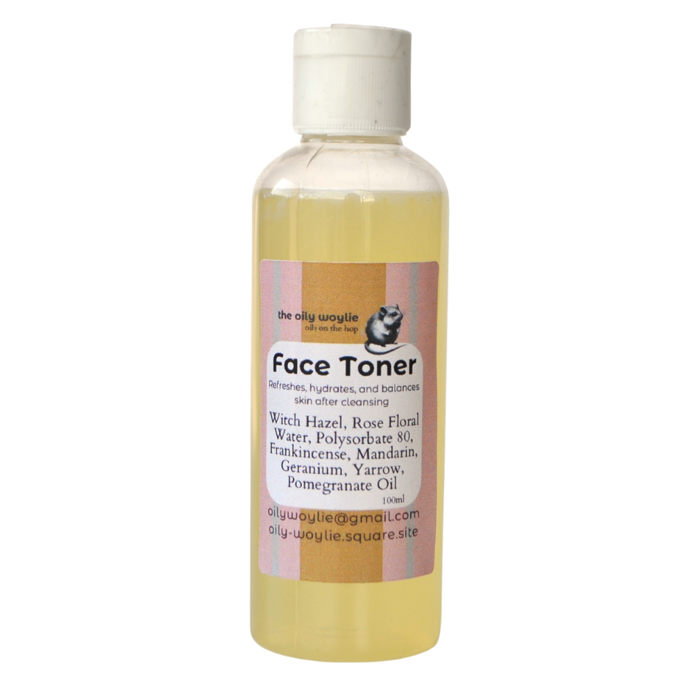 Bottle of natural facial toner to refresh and balance skin.