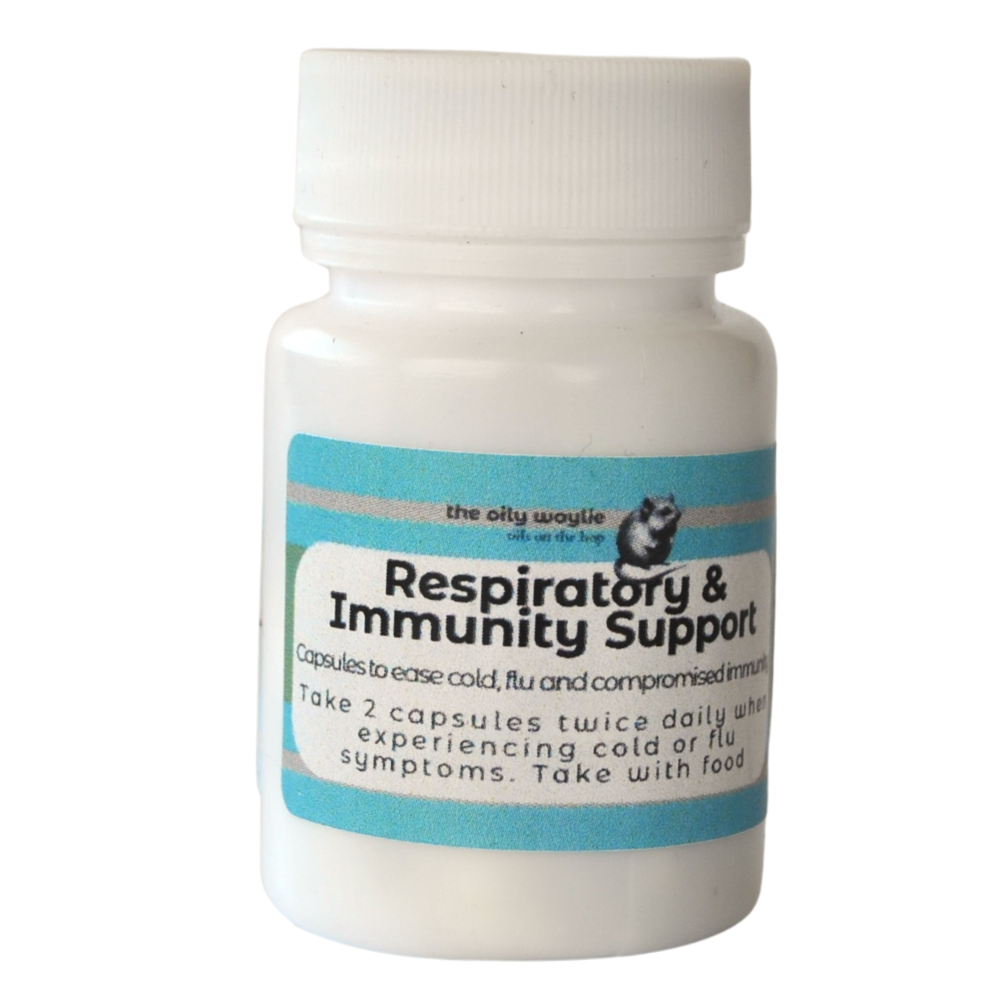 Natural supplement capsules designed to support the immune and respiratory system.