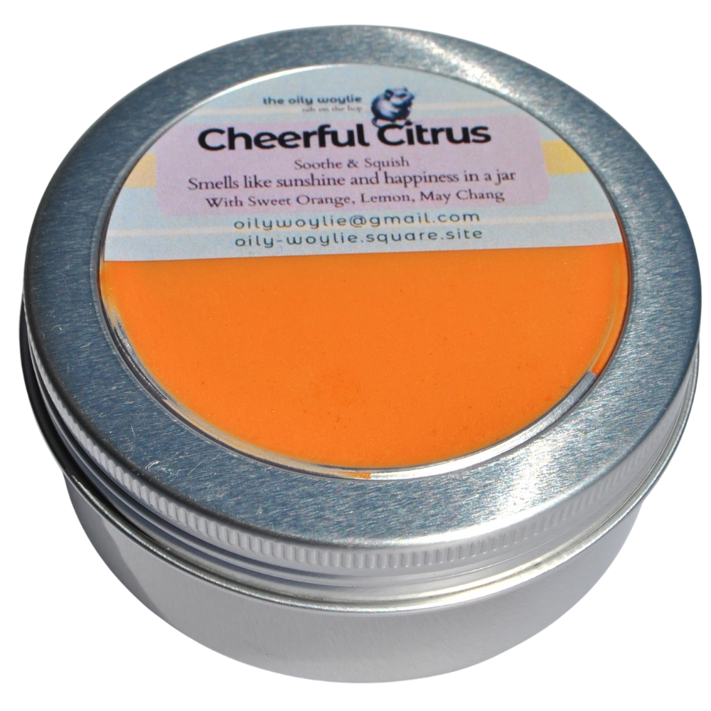 Fun sensory putty scented with sunshine essential oil blend for calming play.