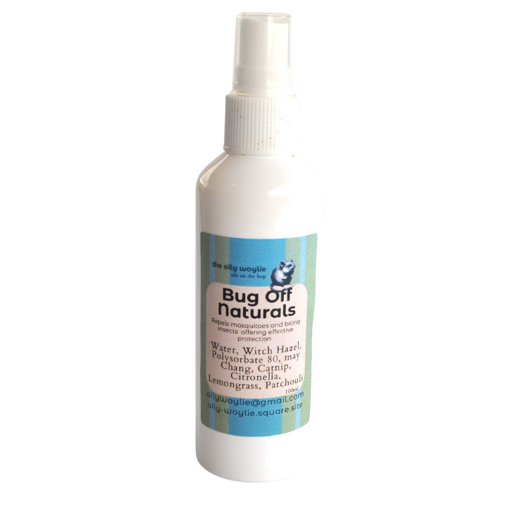 Natural insect repellent spray made with essential oils to keep bugs away.