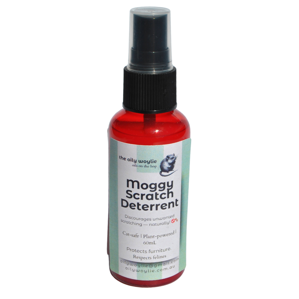 Natural deterrent spray to discourage cats from scratching furniture or surfaces.