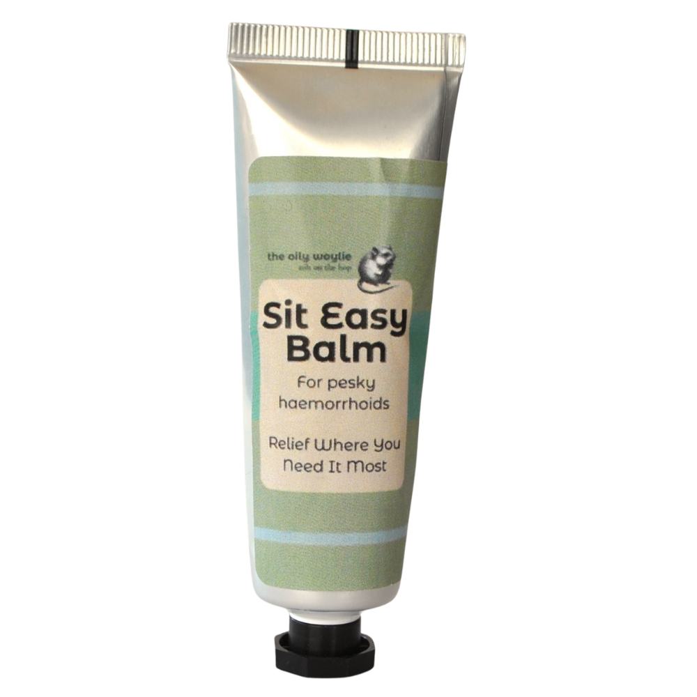 Natural haemorrhoid relief balm formulated to soothe irritation and discomfort.